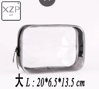 L XZP Transparent Cosmetic Bag PVC Women Zipper Clear Makeup Bags Beauty Case Make Up Organizer Storage Bath Toiletry Wash Bag - Цвет: L