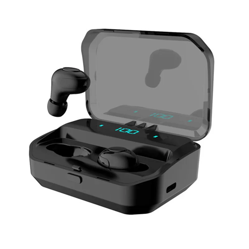 Черный Мини Bluetooth 5,0 гарнитура TWS беспроводные наушники-вкладыши стерео наушники для iPhone samsung huawei XiaoMi - Цвет: Черный