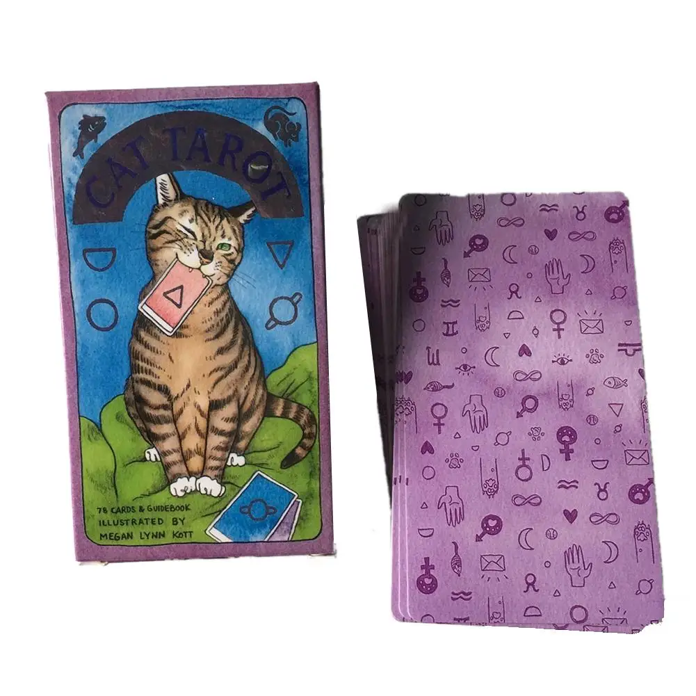 78 английских карточек с котом и оракулом для наведения гаданий карт Таро Fate