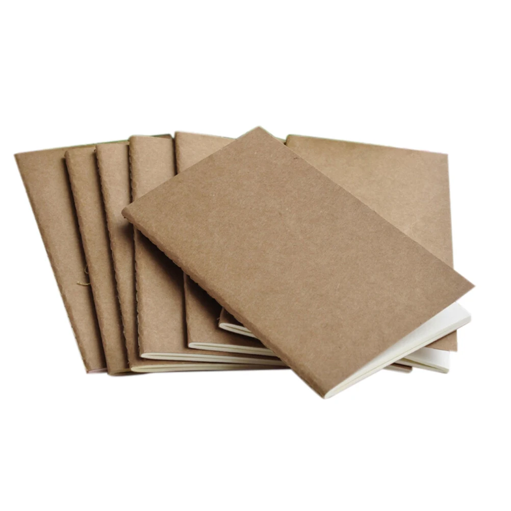 

6 Size Vintage Copybook Daily Memos Kraft Cover Journal Notebooks Soft Cowhide Paper Notebook Blank Notepad Book