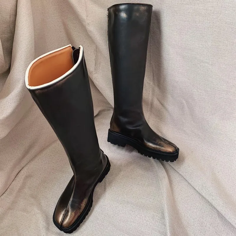 Модные высокие сапоги до бедра из натуральной кожи сексуальный носок колена с