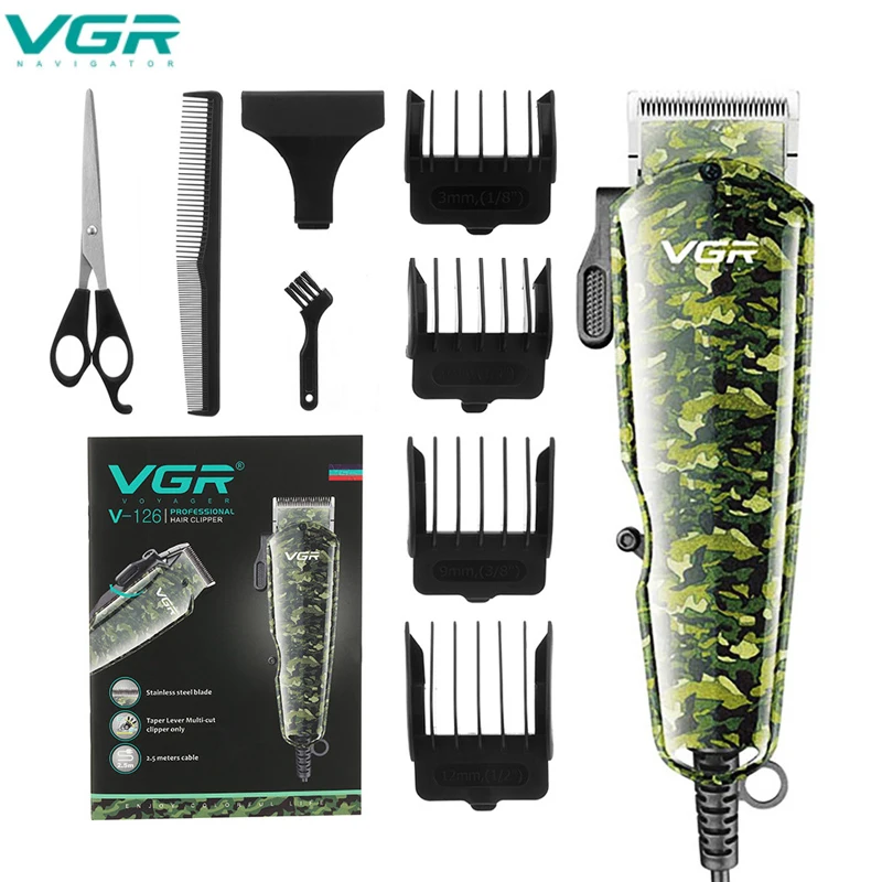 

VGR Electric Hair Clipper Wired High Power Professional Pomade Hair Engraving Cutter Hair Trimmer Men Barber Hair Clippers Home