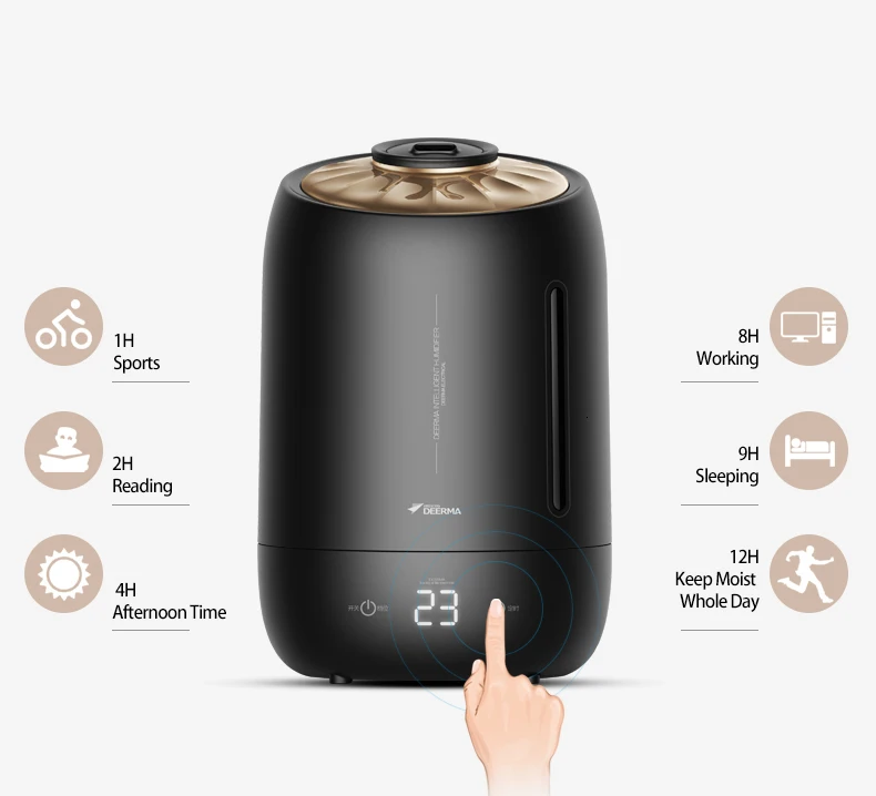 Xiaomi Deerma бытовой 5L увлажнитель воздуха очиститель воздуха туман производитель синхронизации с интеллектуальным сенсорным экраном Регулируемое количество тумана