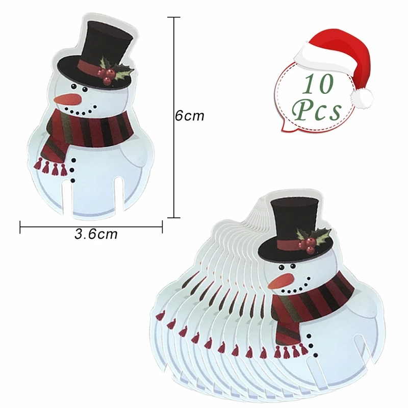 Новинка 10 шт. Новогодняя бумага для бокала вина Рождественская красная шляпа