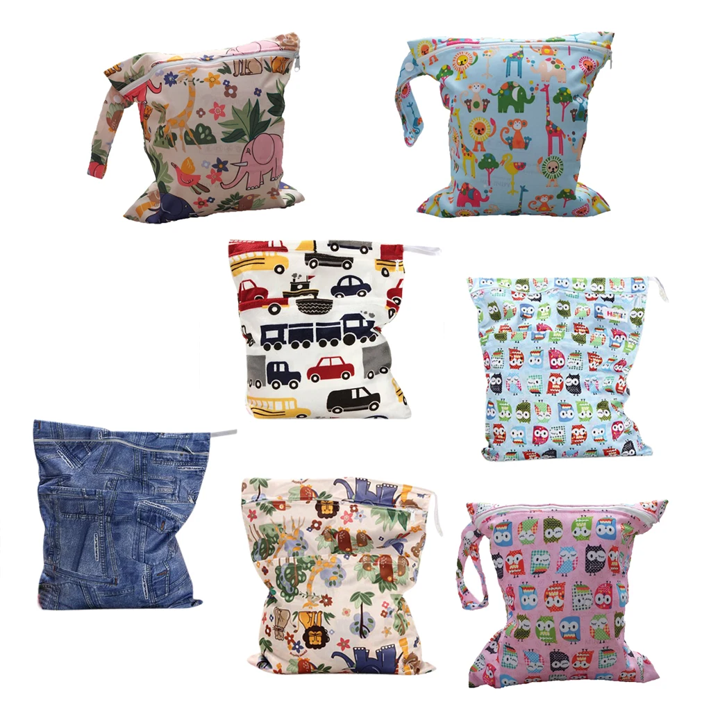 

Водонепроницаемая многоразовая тканевая сумка для подгузников на молнии для младенцев