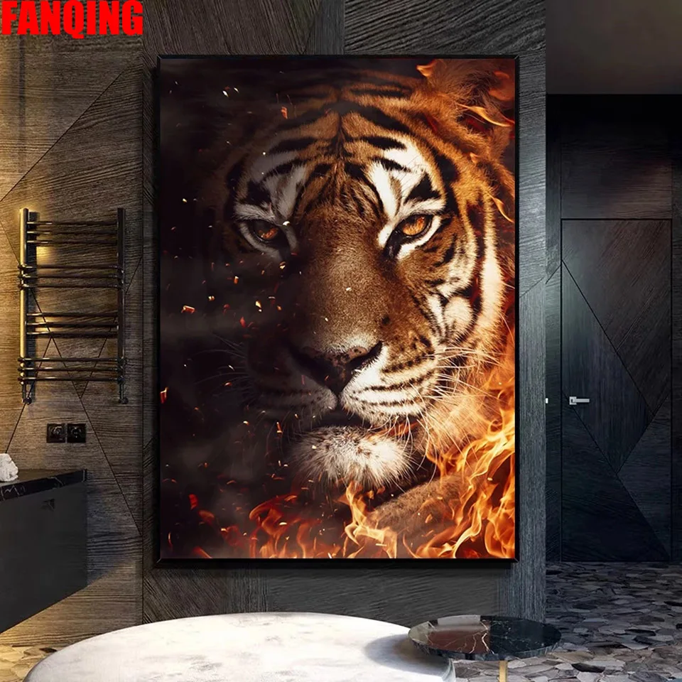 

Алмазная 5D картина «сделай сам» с тигром, полноразмерная вышивка с животными, стразы, мозаика, распродажа, домашний декор, подарок