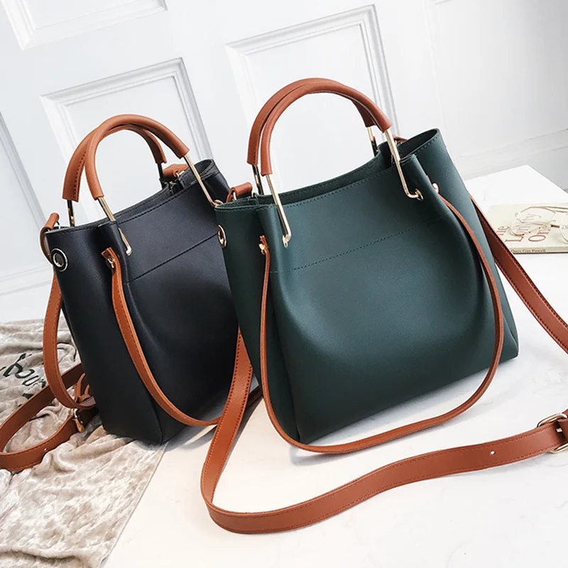 Женская сумка из искусственной кожи вместительная сумка-ведро на одно плечо 2019 |