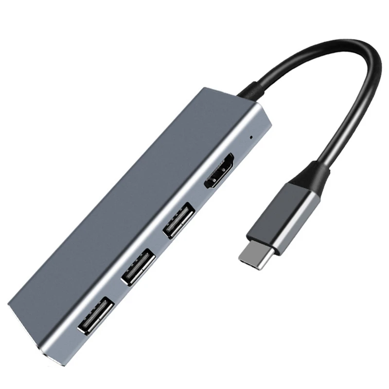 7 в 1 Многофункциональный USB C концентратор с 4K HD Выход SD/TF PD зарядки 3 портами