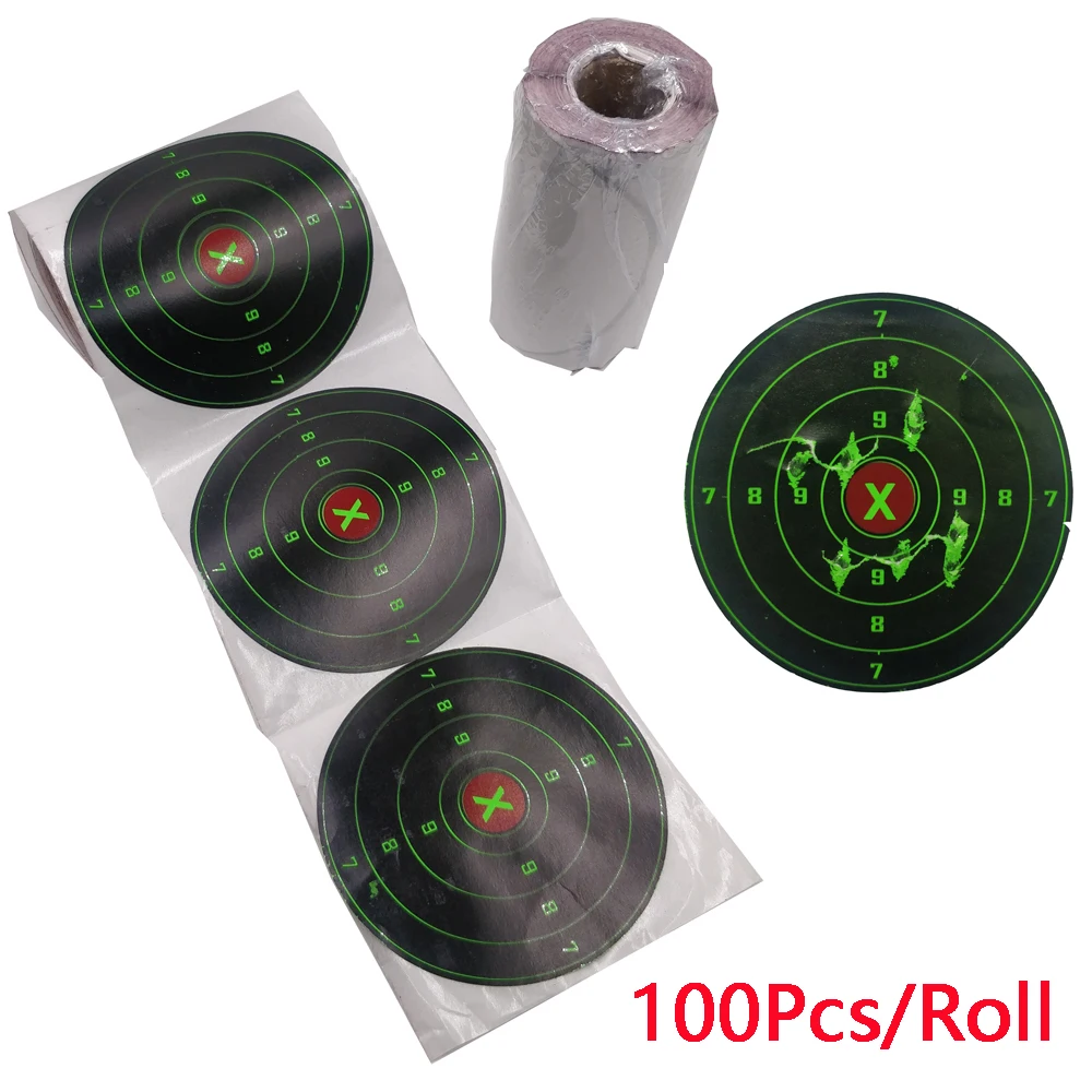 

100 Pcs / Roll Sticky Reactive Splash Target Sticker 4in For Archery Practice Outdoor Bow Hunting Shooting Practice Accessories