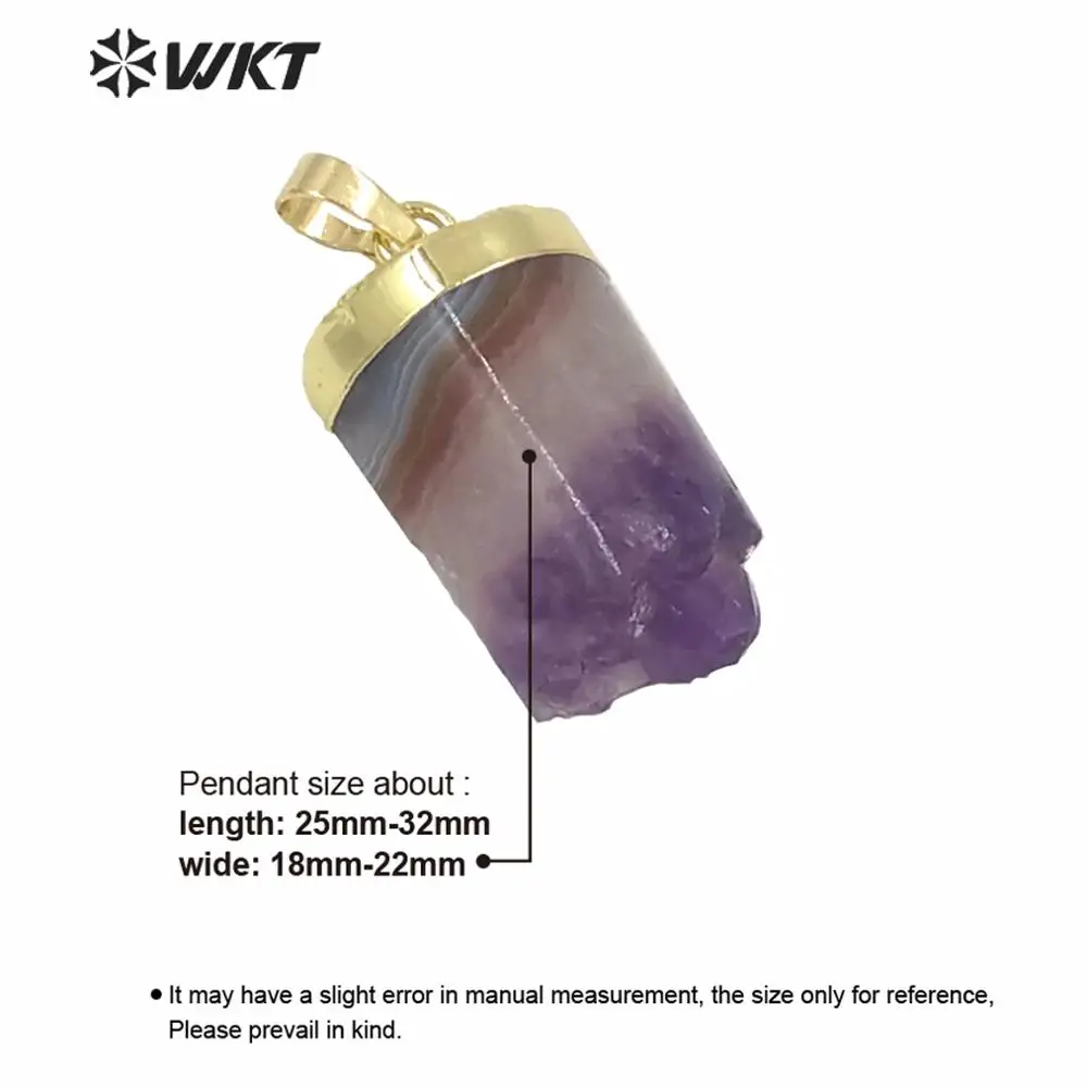 

WT-P1601 Wholesale purple stone women jewelry necklace pendant irregular special design stone pendant in purple color