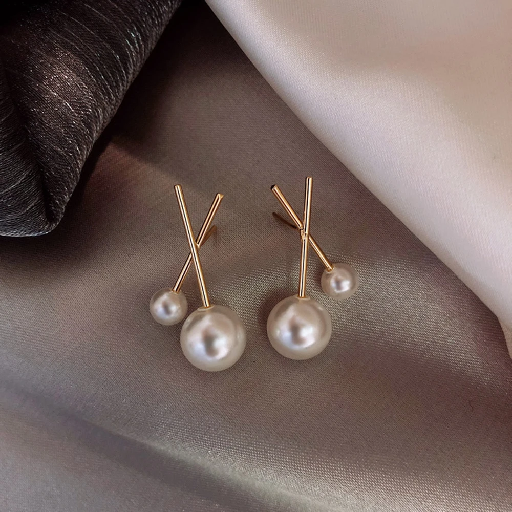 1 пара корейских дизайнерских золотых металлических сережек большие и маленькие