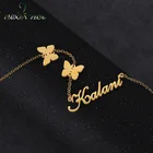 Nextvance, индивидуальное ожерелье с бабочкой из нержавеющей стали, индивидуальное имя, золотой кулон для женщин, годовщина влюблённых ювелирные изделия, лучший подарок