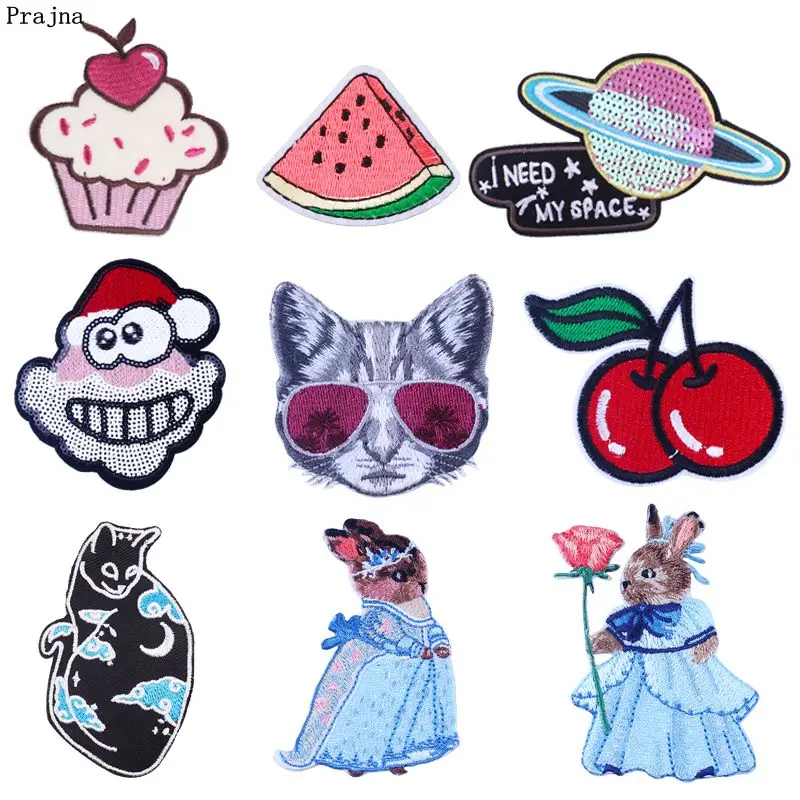 Prajna/нашивки с изображением животных из мультфильма вышитые нашивки для одежды