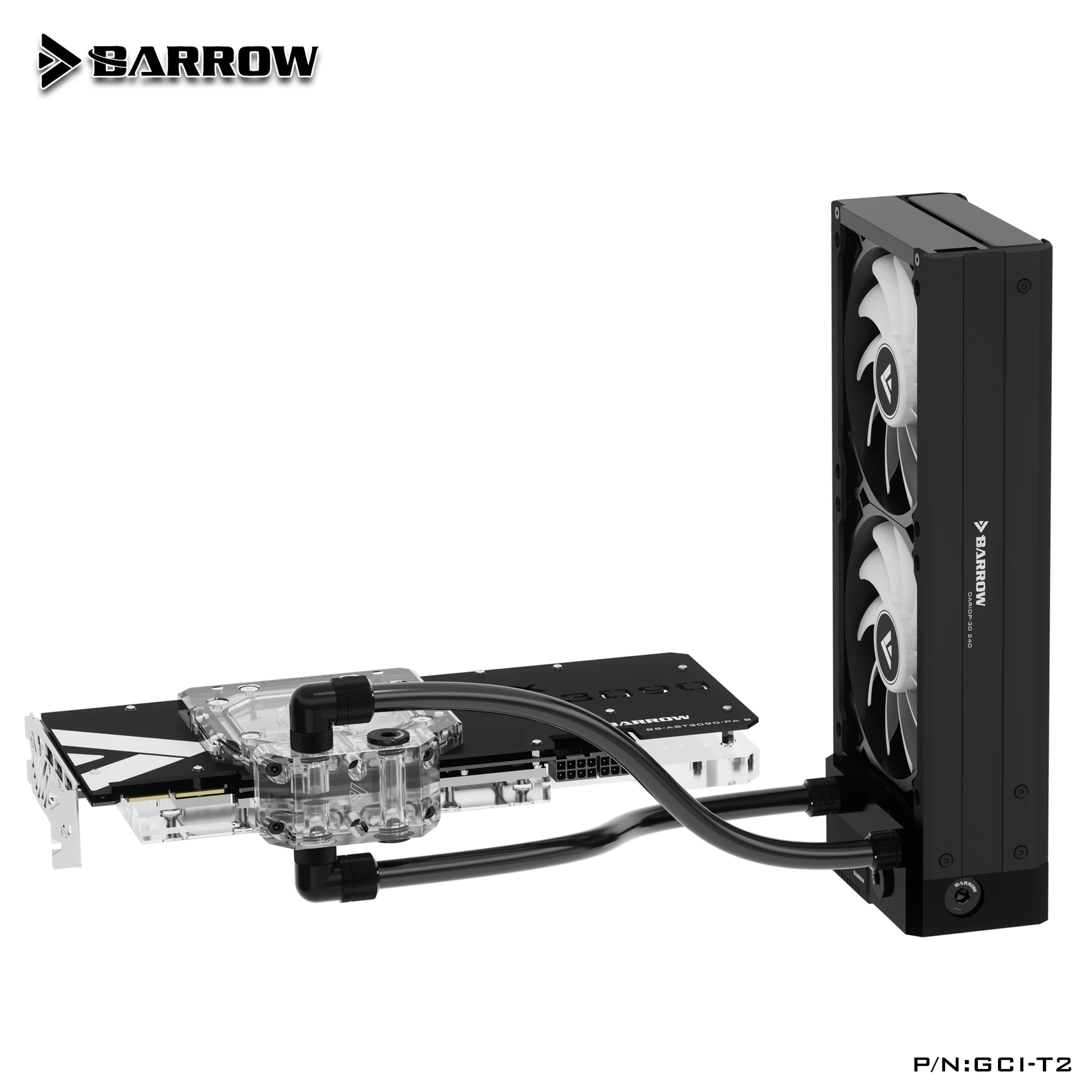 

Barrow 240mm Radiator with Pump + GPU Block Water Cooling Kit, for All Kinds GPU MOD Radiator, 5V ARGB 3PIN AURA SYNC GCI-T1