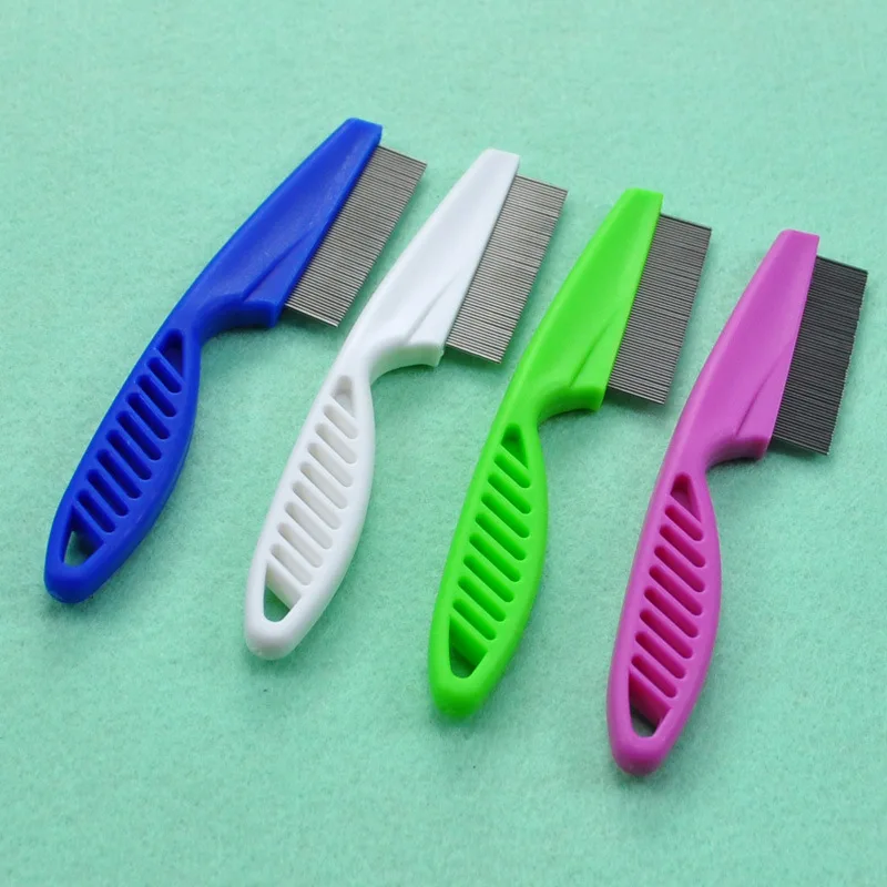 1Pcs Lice Brush Portable for Cat Dog Cleaning Tool Flea Comb Pure Color Pet Animal Care Hair Grooming Combs Stainless Steel | Дом и сад