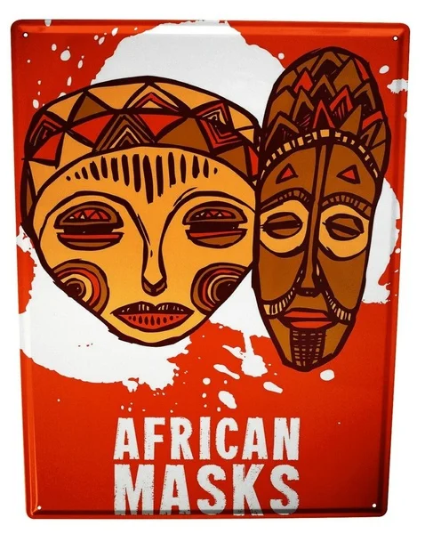 

Tin Sign Holiday Travel Agency African Masks Coffee Bar Decoration Home Decor