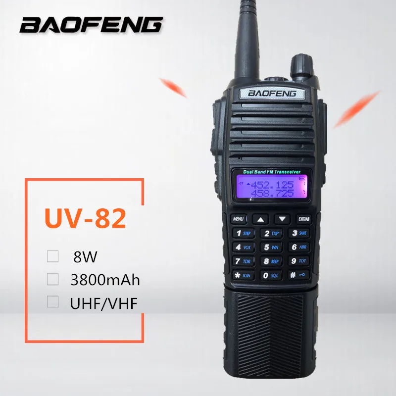 

Uv-82 8W Walkie Talkie Band UHF 400-520MHz VHF 136-174MHz Two Way Radio Two-Stage Manual Tuning For Civilian Self-Driving Tour