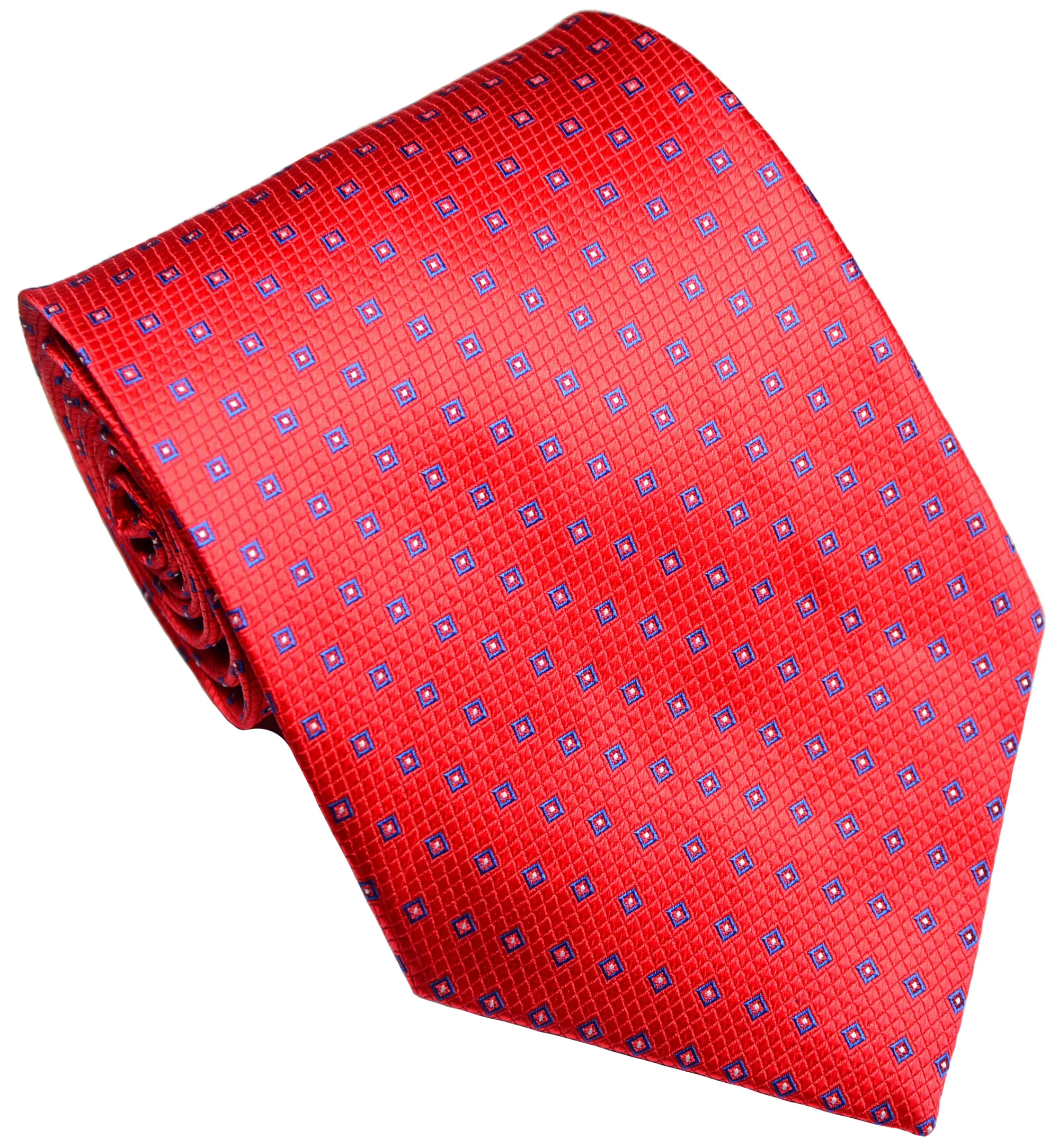 

Silk Plaid Tie for men's necktie Red Blue Jacquard Party Wedding Woven Fashion Design