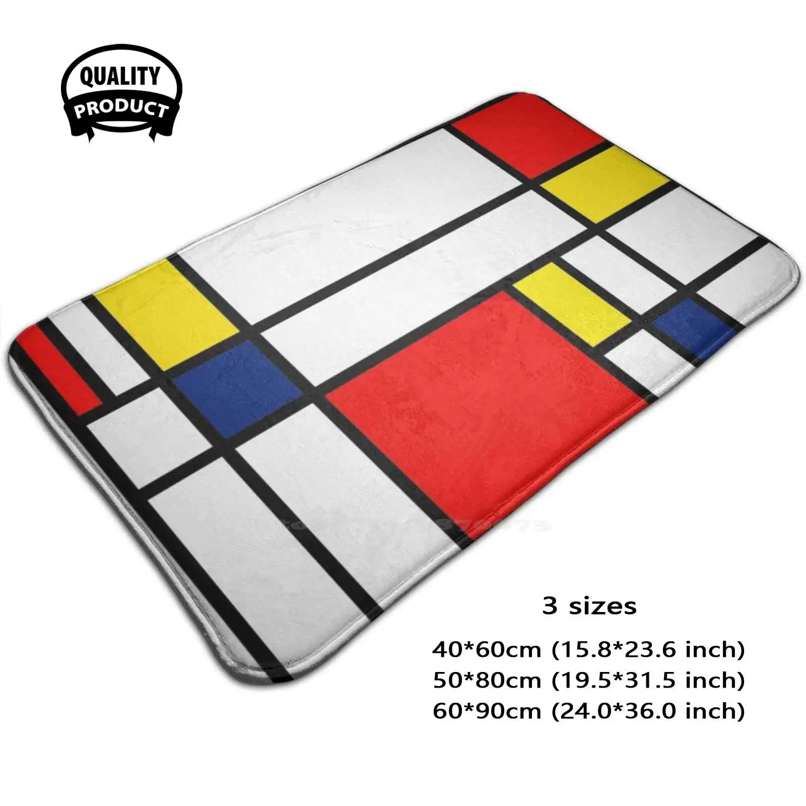 

Мягкая подкладка Mondrian для ног, товары для комнаты, ковер, ковер Mondrian, абстрактный узор, голландский, Нидерланды, поп-арт, штамп, стиль