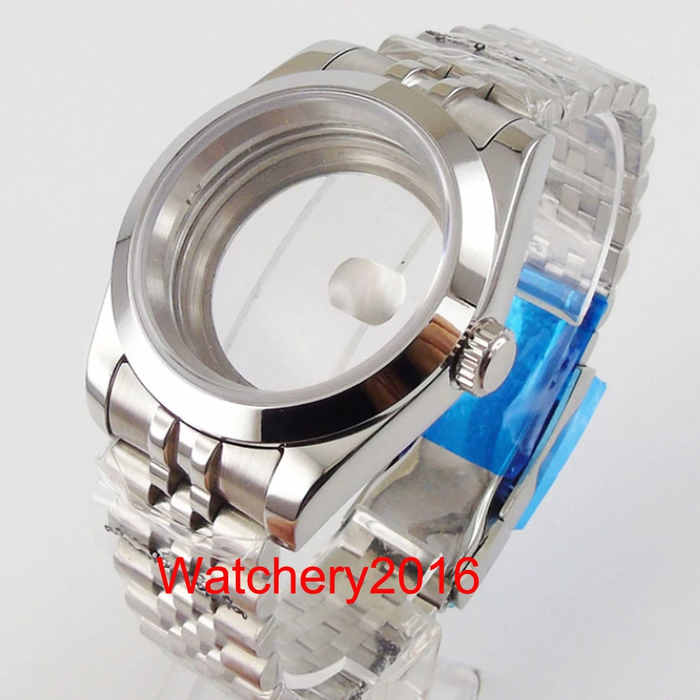 36mm Stainless Steel Watch Case For NH35 NH36 MIYOTA 8215 Mingzhu 2813 ETA 2836 Automatic Movement Jubilee Strap Sapphire Glass