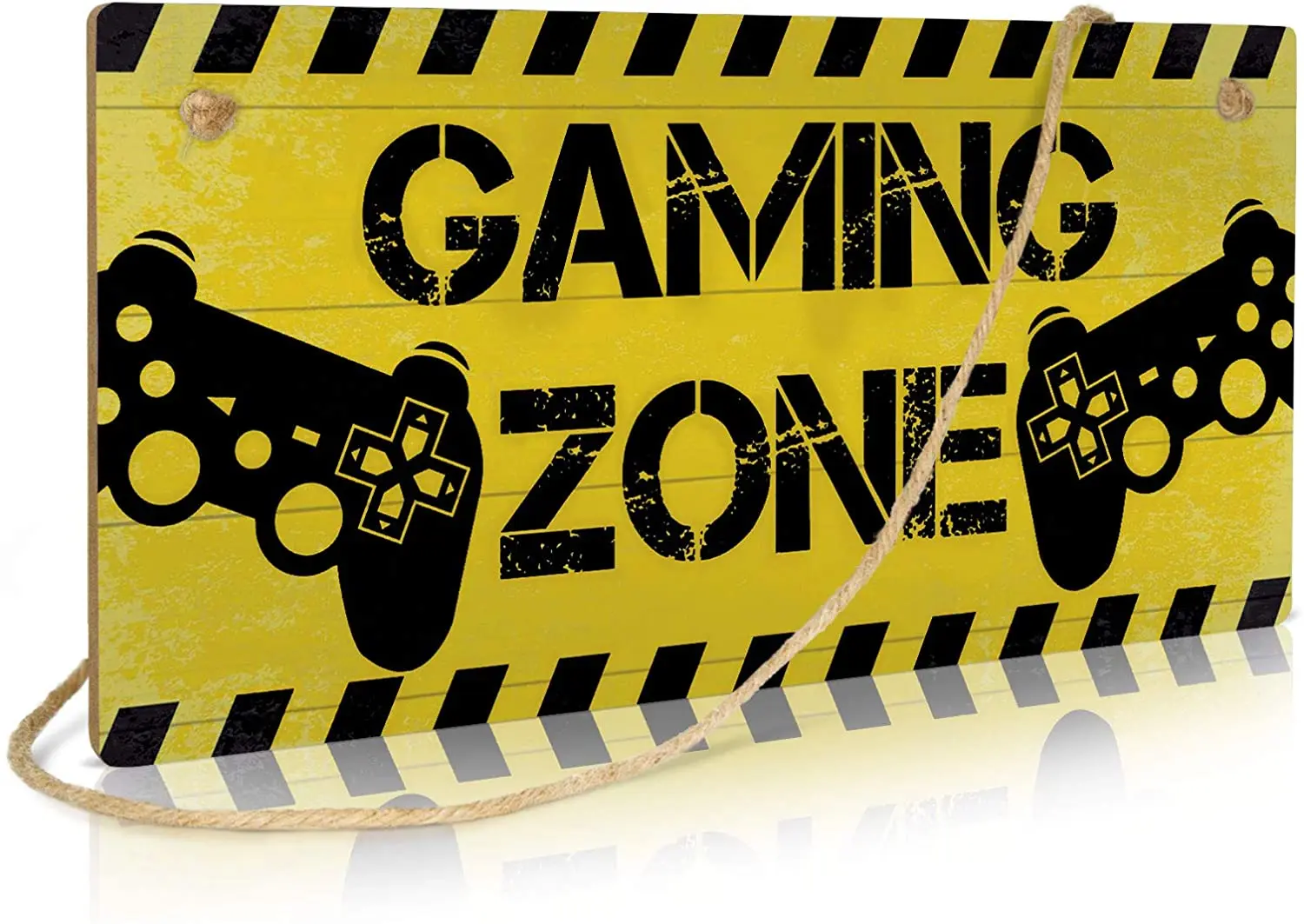

Putuo Decor Funny Game Room Decor, Wood Gamer Hanging Sign, Gift for Boy, 12 x 6 Inches (Game Zone)