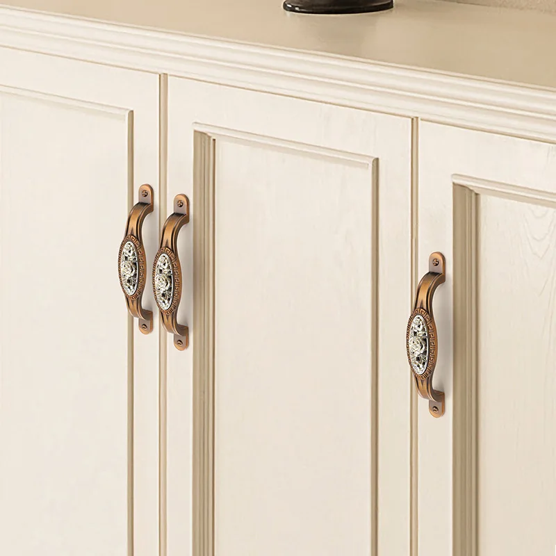 Античные бронзовые дверные ручки европейские мебельные керамические для ящиков