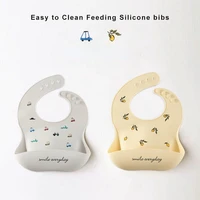 silicone baby bib waterproof saliva towel newborn feeding bibs bandana cartoon aprons adjustable feeding burp cloth saliva