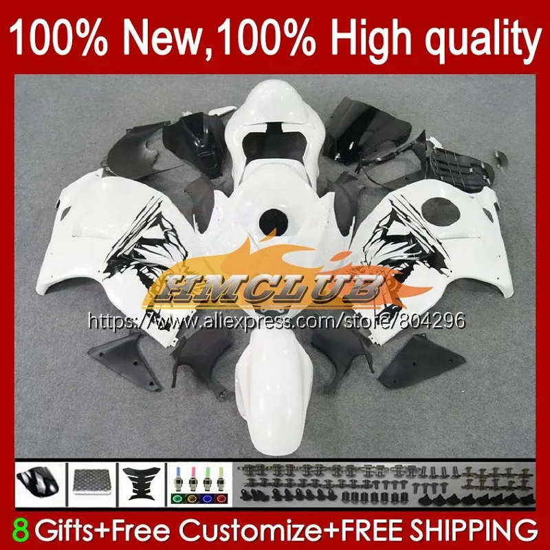 Глянцевый белый комплект для SUZUKI Hayabusa GSXR 1300 GSXR1300 96 1997 1998 1999 2000 2001 43No.41 02 03 04 05 06 07