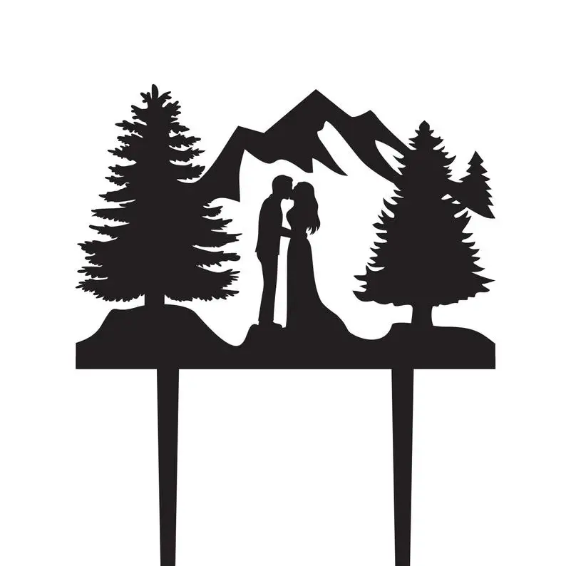 Топпер для свадебного торта на открытом воздухе топпер в лесу горном стиле с