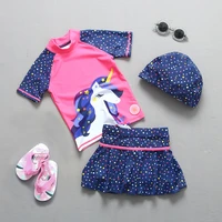 suit for baby 2 8 years swimsuit for girls with short skirt unicorn mermaid print childrens swimwear 3 pieces swimming bathing