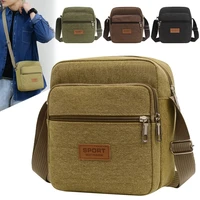 mens canvas large capacity shoulder bag fashion korean mens messenger bag messenger package money single backpack