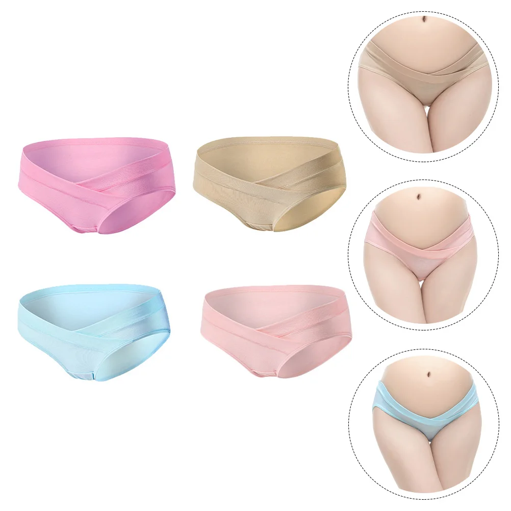 

4pcs Supple Low Waist Maternity Nursing Panties Underwear for Pregnant Women