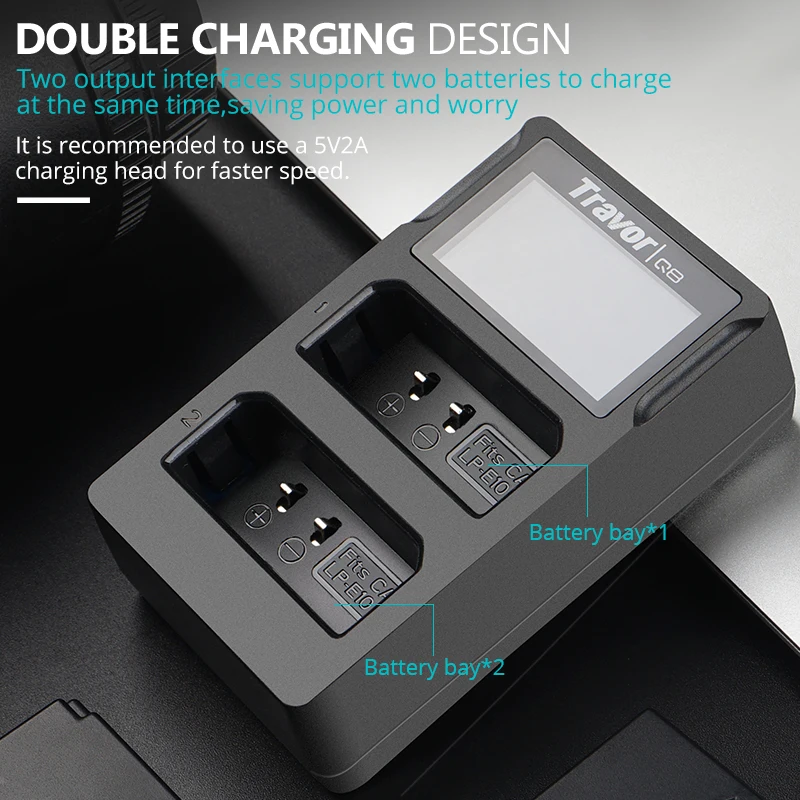 Зарядное устройство Travor lithium battrey Smart Двухканальное зарядное для цифровой камеры