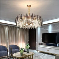 nordic luxury gold luster crystal pendant lights for living room hanging lamp atmospheric hall home decor pendant lamp lighting