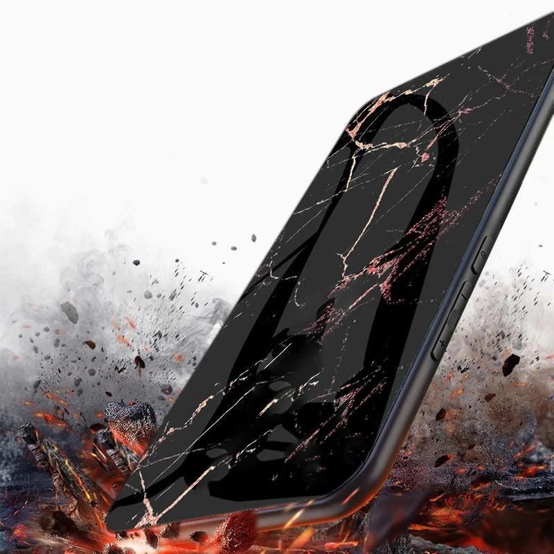GFAITH для samsung A50 стеклянный чехол, закаленное Мягкий силиконовый чехол, чехол с мраморным принтом для Galaxy A20 A30S A10 A40 A70 M20 S8 S9, чехол