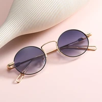retro fashion metal oval travel sunglasses gradient brand design anti ultraviolet uv400 casual sunglasses for adultwomenmen
