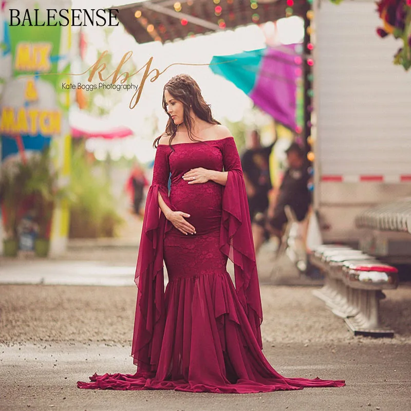Беременных Для женщин русалки длинное платье макси с открытыми плечами