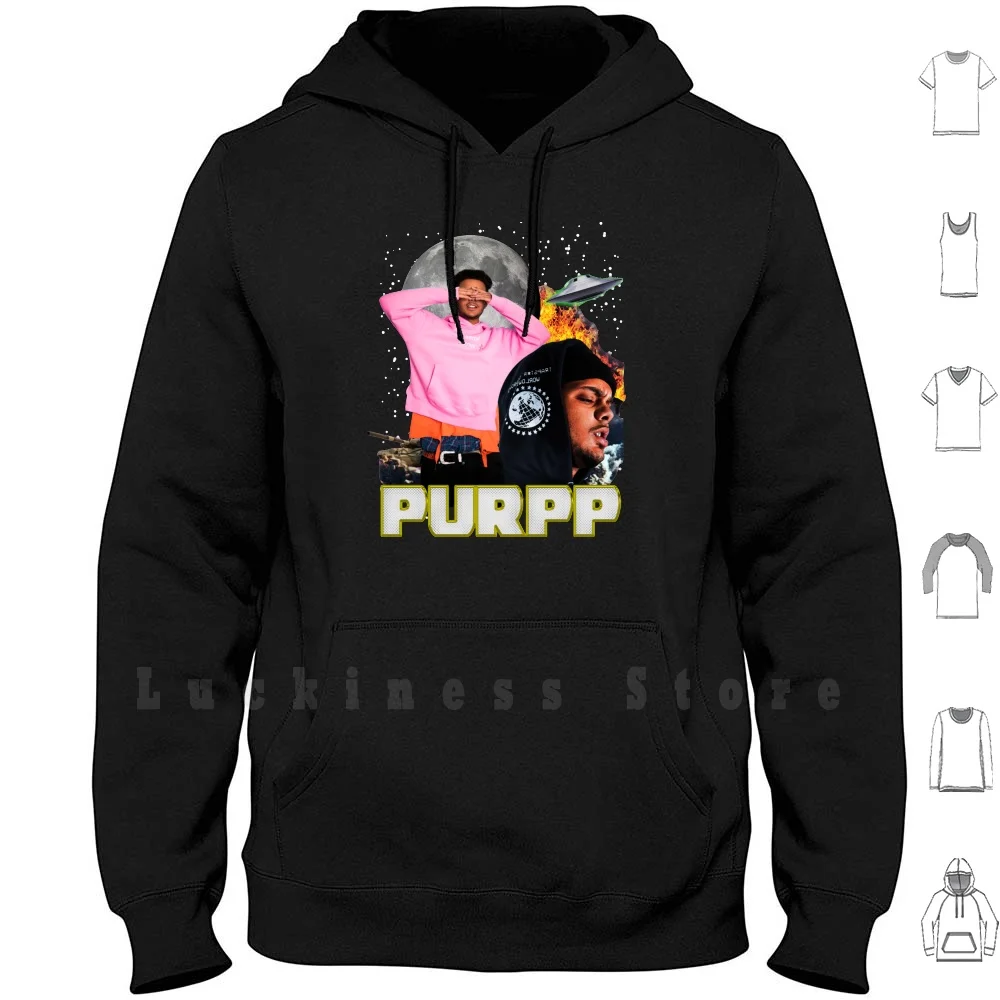 Винтажные толстовки Smokepurpp ловушка в стиле рэпера дымчато пурпурная для