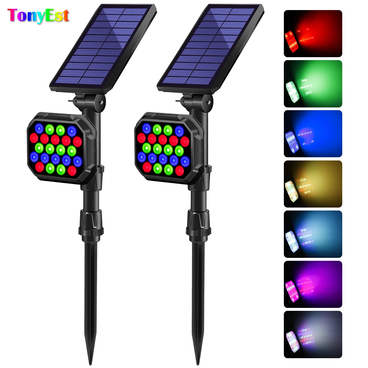 

Прожекторы на солнечной батарее, 22 светодиода, регулируемые уличные прожекторы на солнечной батарее, ландшафтные светильники на солнечной ...