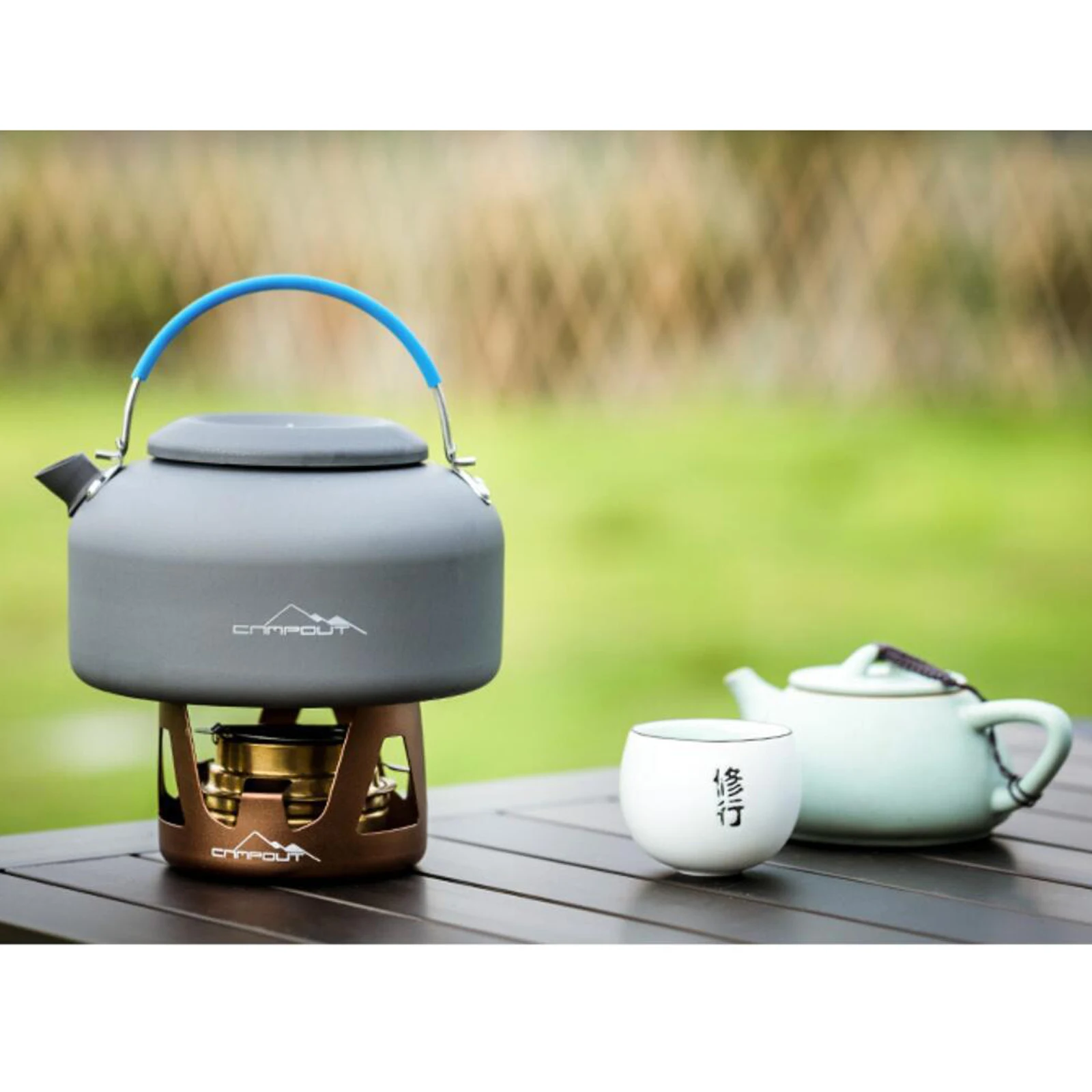 

Camping Kettle 1.4L Aluminum Alloy Open Campfire Coffee Tea Pot Fast Heating for