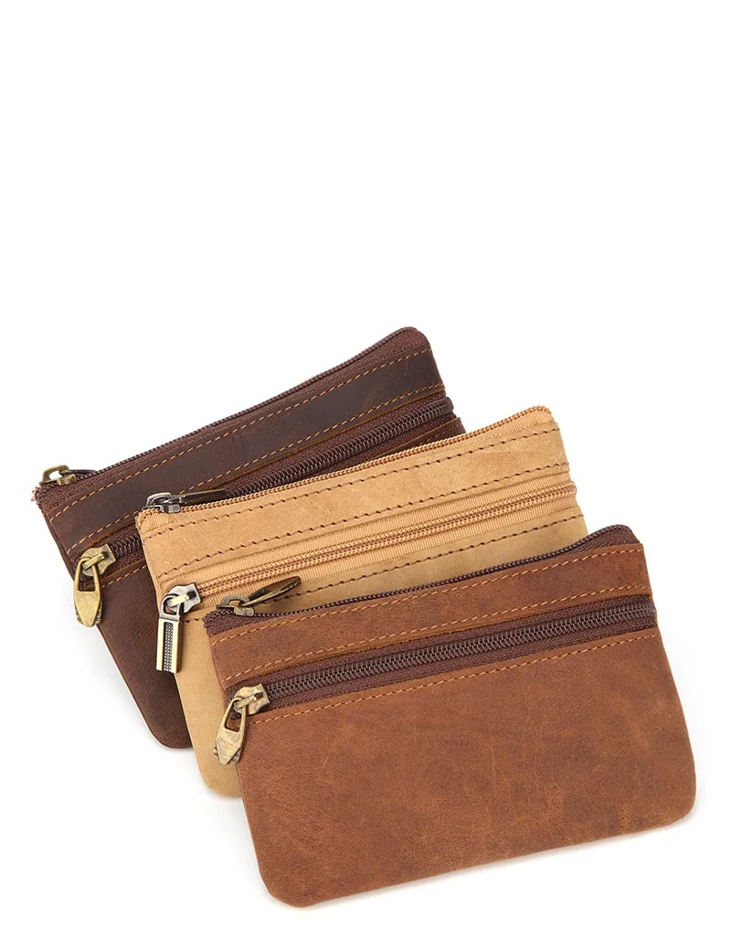 Винтажный кошелек из натуральной кожи 2020 на молнии сумка для кредитных карт