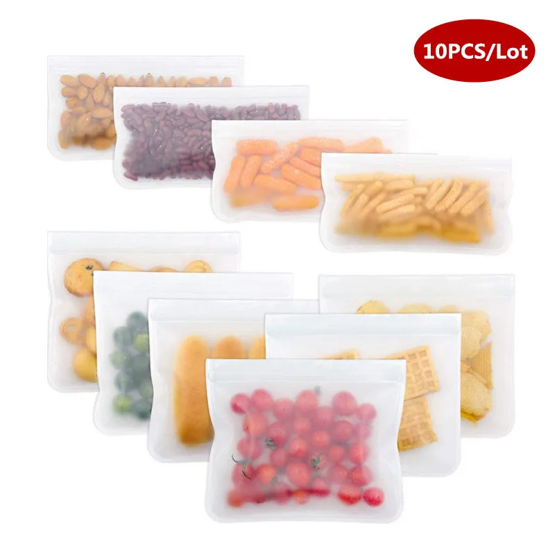 10 шт./компл. силиконовая сумка для хранения контейнеры пищевых продуктов