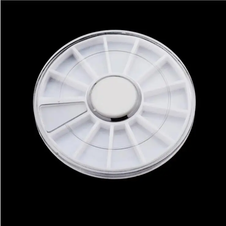 12 футляров пустая поворотная пластина для ногтей с бриллиантами контейнер