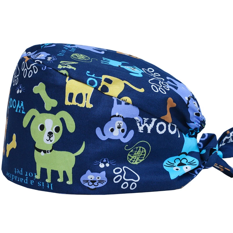 Surgical Cap 4 Медицинские шапки для оптиков, женские и мужские хирургические шапки с принтом совы, хлопок, эластичные рабочие шапки с ремешком для больниц - Цвет: Surgical Cap 4