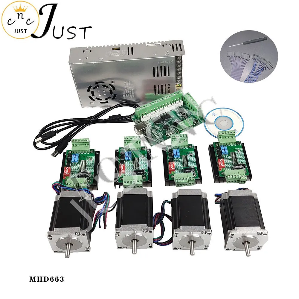 Продвижение набор контроллеров CNC 4 оси TB6600 Драйвер шагового двигателя Nema23