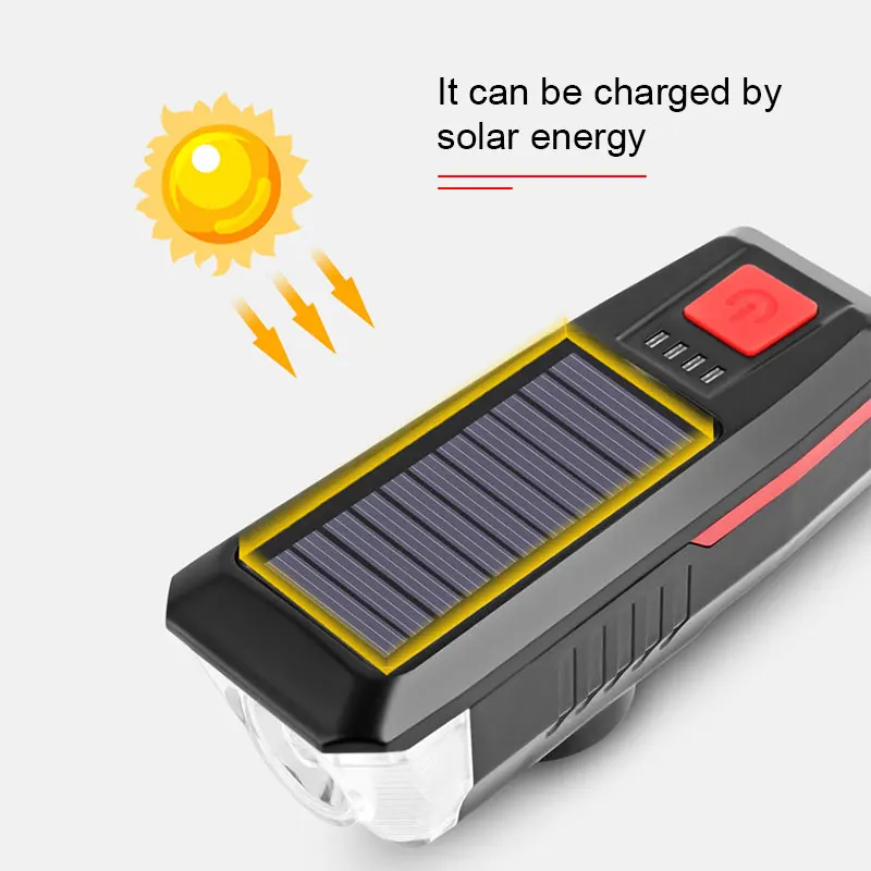 Лампа солнечного света для велосипеда USB перезаряжаемая T6 светодиодсветодиодный