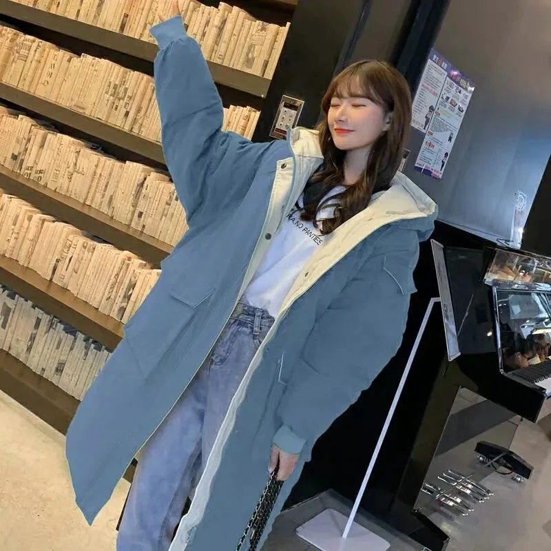

Women's Coat 2021 New Winter Cotton Coats Zipper Korean Hat Loose Cottons Jacket Female Student Padded Outwear Harajuku Style