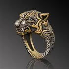 BUDROVKY модное винтажное кольцо золотого цвета с тигром кольцо в стиле викингов панк ювелирное изделие в стиле хип-хоп Подарок на годовщину байкерское кольцо с животным для мужчин