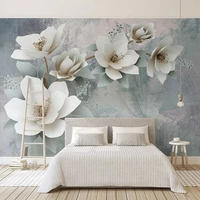custom mural wall paper retro oil painting 3d stereoscopic embossed flowers living room bedroom tv background photo papier peint