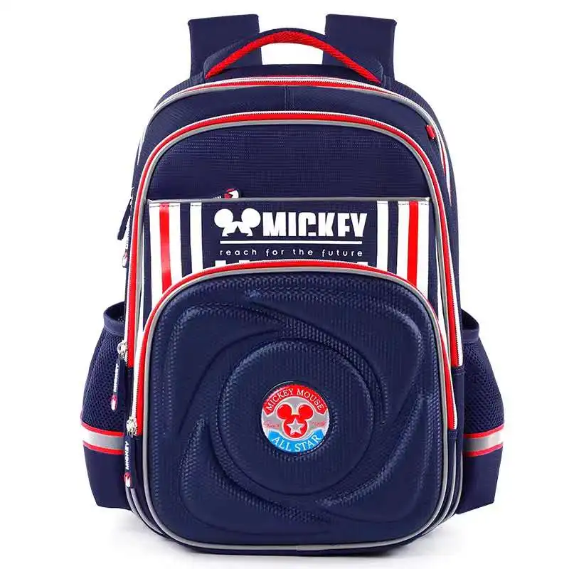 Disney Mickey girls boys school bags 3D cartoon orthopedic breathable backpack age 8-12 years primary school grade 1-5 boys gift